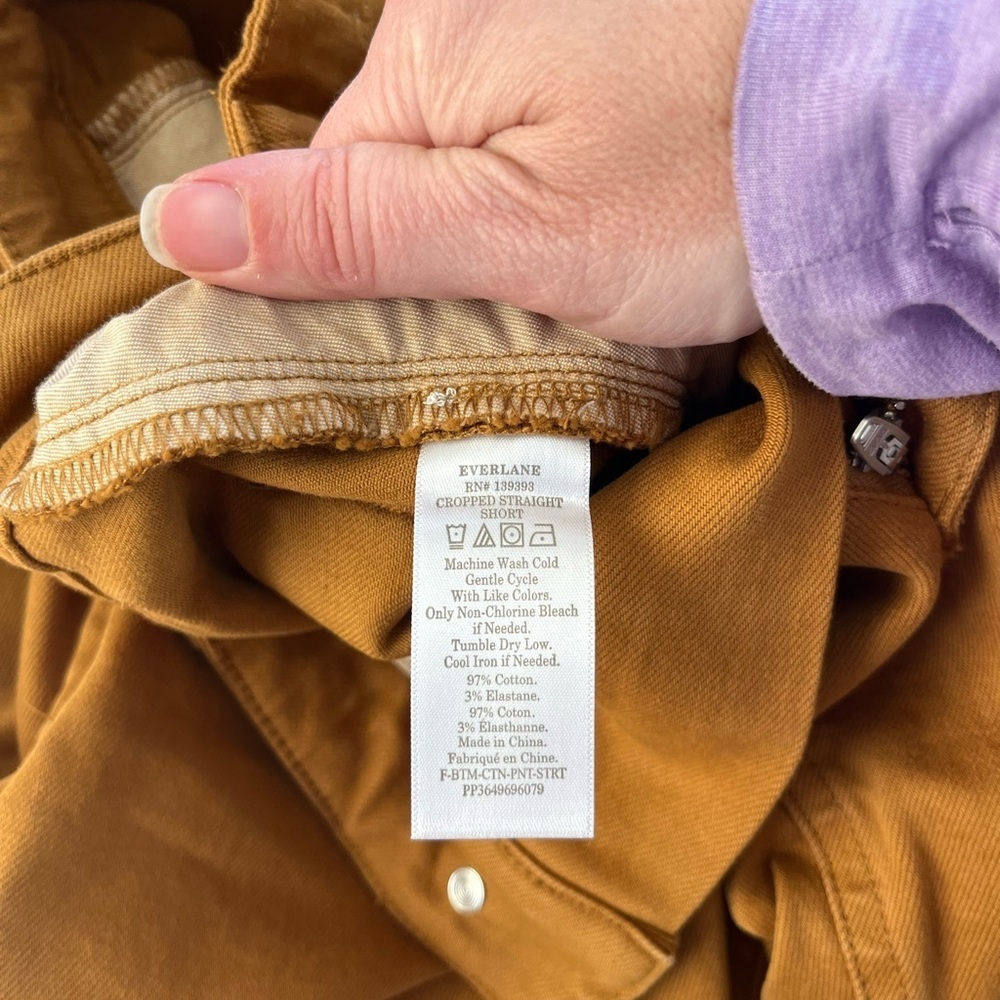 Everlane The Straight Leg Crop Size 2 Short Golden Brown New with Tags - Picture 4 of 10